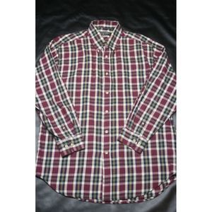 Clearwater Outfitters resort collection Men's Lg Maroon Plaid soft Flannel #0508